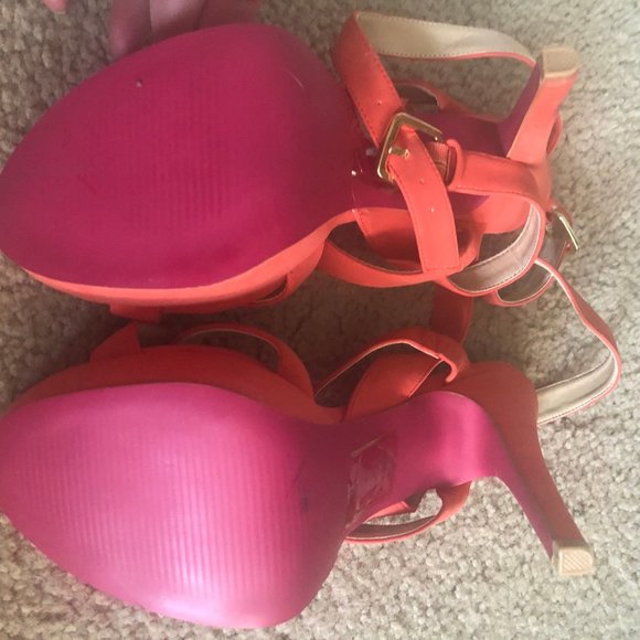 Orange Strappy Sandals - Picture 5 of 8